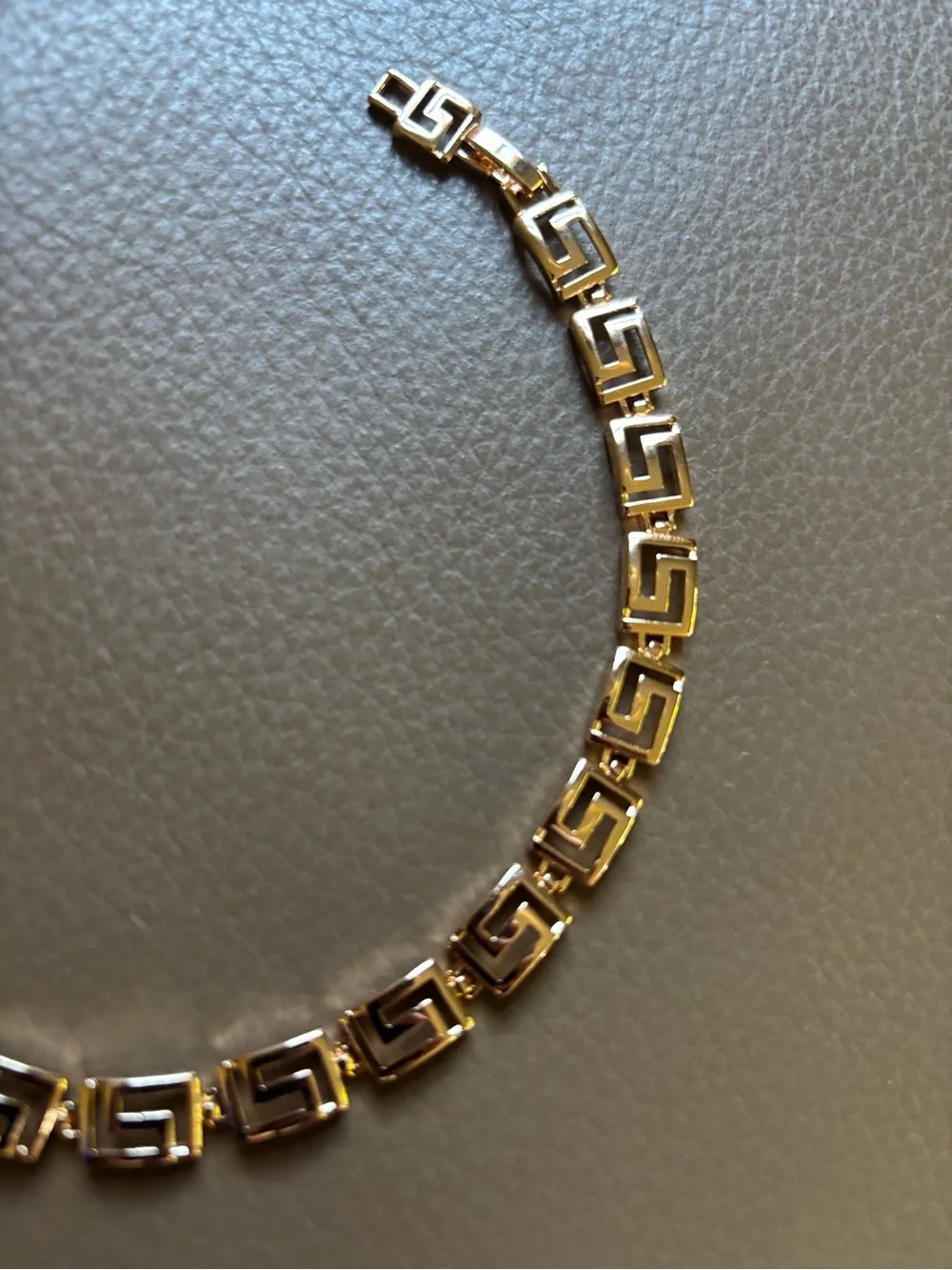 Greek Key Link Bracelet - 18k Rose Gold Plated 🌸